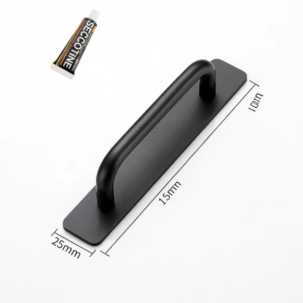 Aluminum Alloy Door Handle Minimalist Cabinet Knobs Punch Free Drawer Pulls For Home Furniture Wardrobe Kitchen Decoration