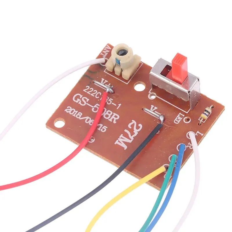 4CH zdalne sterowanie RC 27MHz obwodu nadajnika PCB i tablica odbiorcza z anteną System radiowy do samochodu zabawka