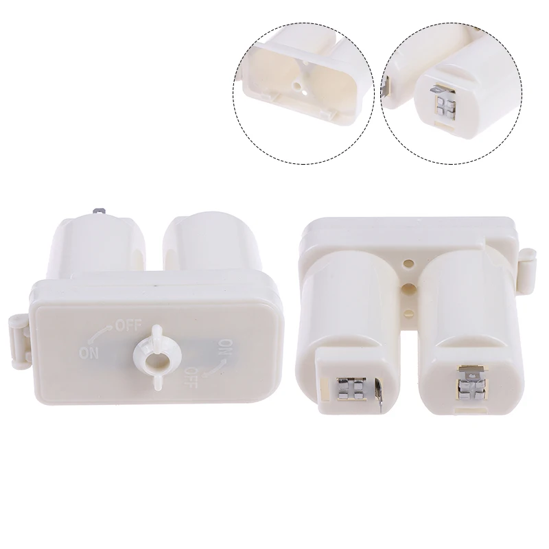 Compartimentos Duplos Universal Battery Box Caixa de Plástico Branco Acessórios de Aquecedor de Água a Gás Peças 1pc