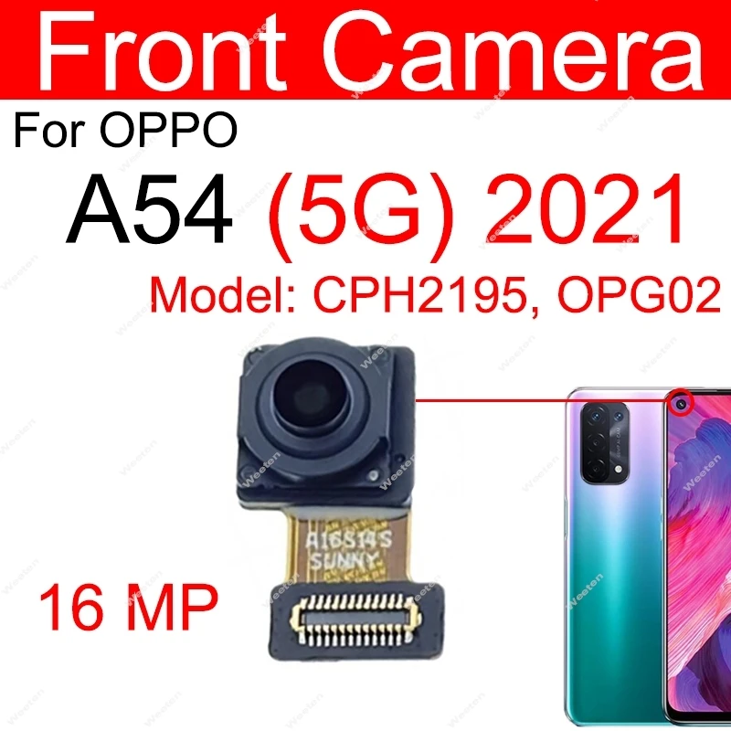 For OPPO A54 5G Rear Front Camera Primary Back Main Front Selfie Facing Camera Flex Cable Replacement Parts