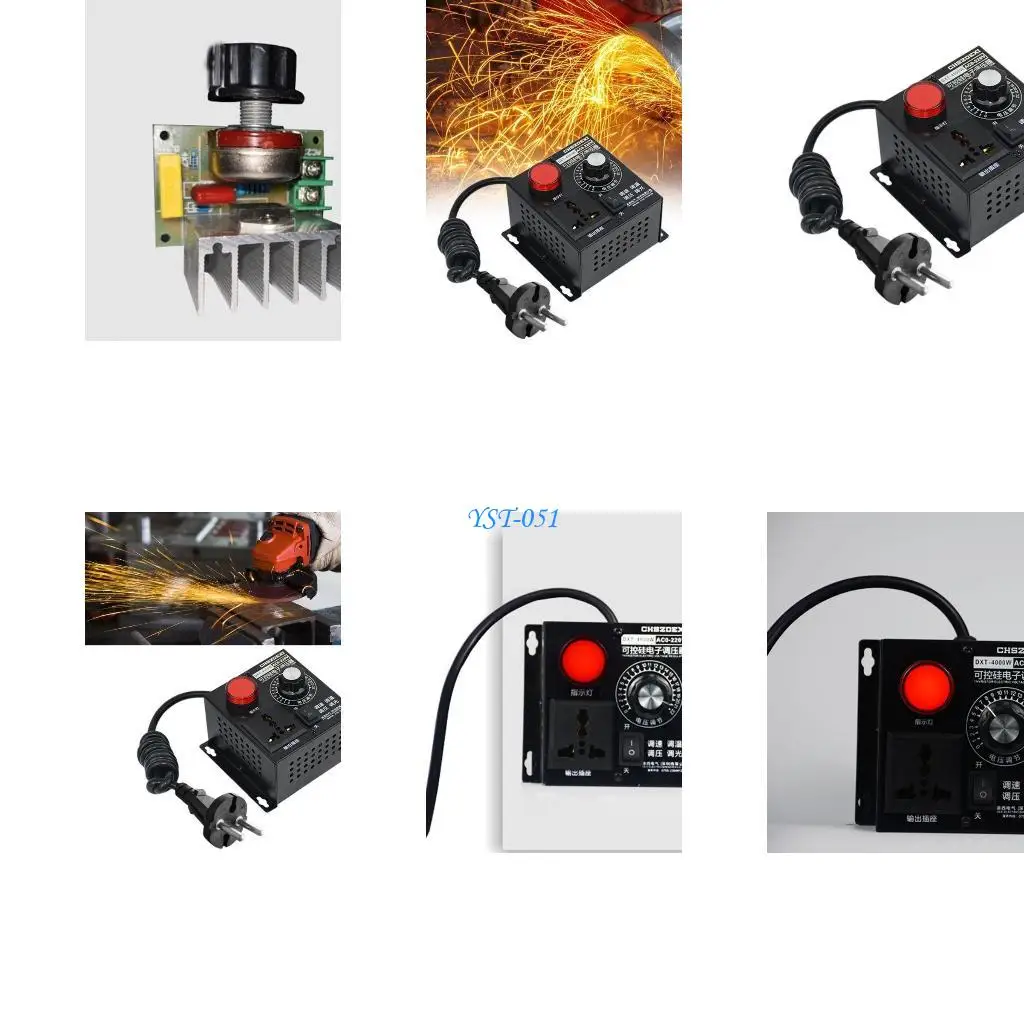 

E15A SCR Motor Speed Controller AC220V 4000W LED Dimmers Regulator Thermostat