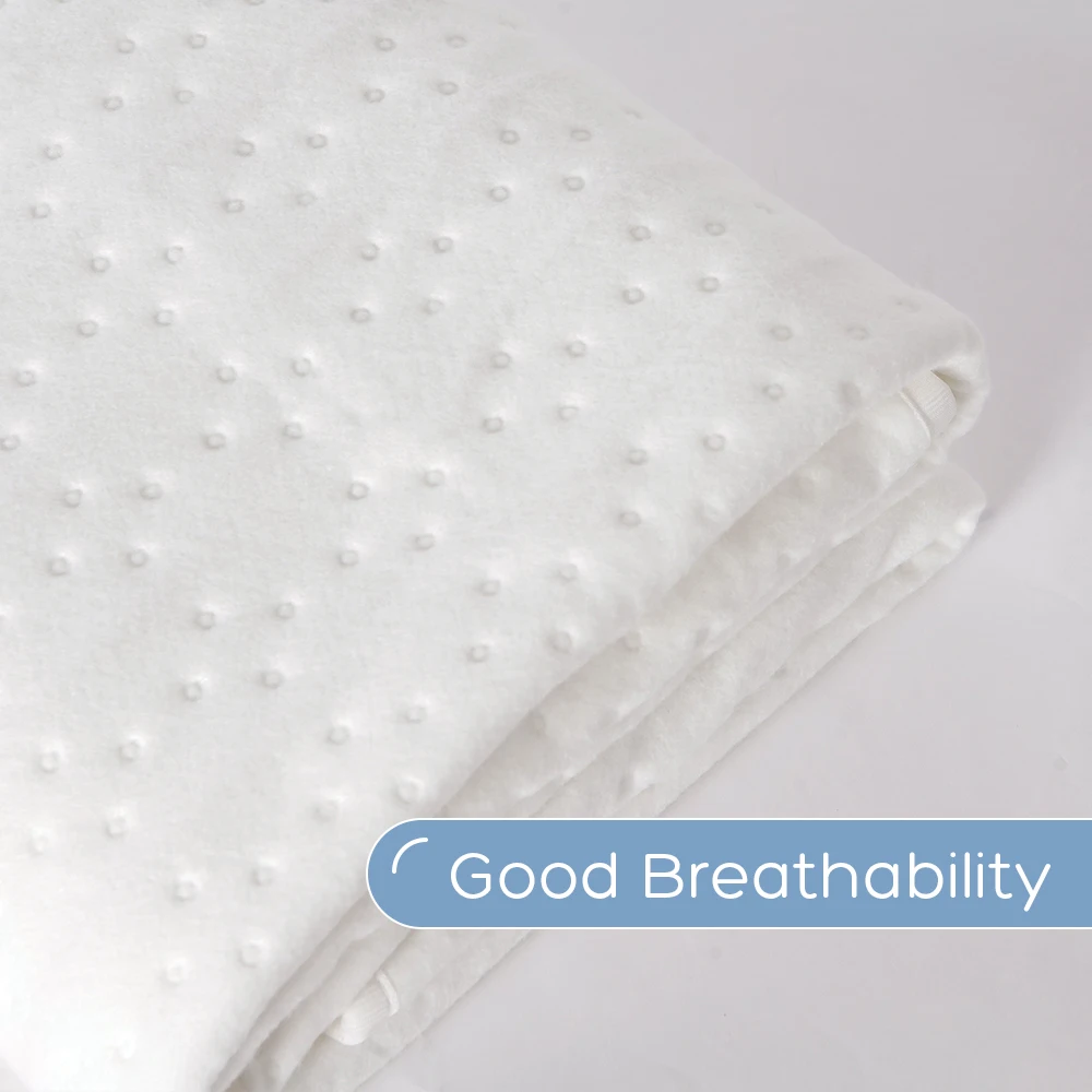 RUIANBAO Electric Heated Underblanket 150x80 Cm with 7 Heat Settings Timer Auto Shut-Off Overheating Protection Machine Washable