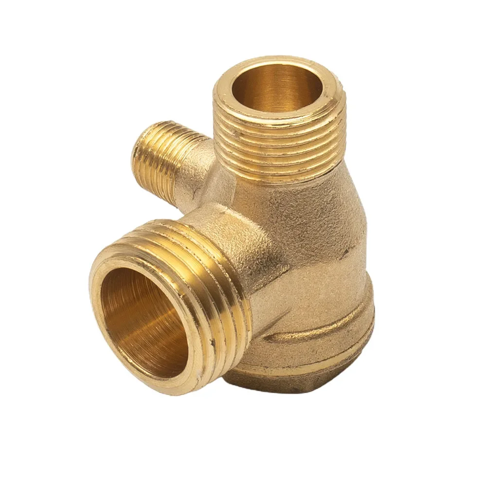 Air Pump Check Valve Air Compressor Accessories Male Thread 3 Way Cut-off Valves 10x16x20mm Brass Pneumatic Parts