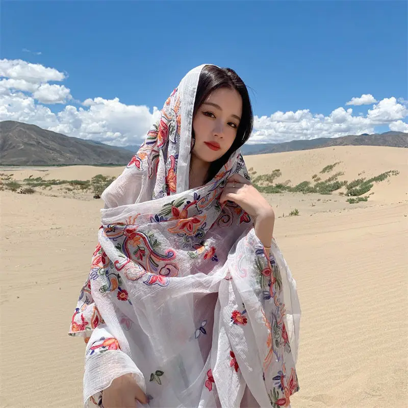 

Luxury Silk Scarf Hijab Women Soft Warm Pashmina Neck Beach Stoles Scarves Echarpe Shawl Large Wrap E5806