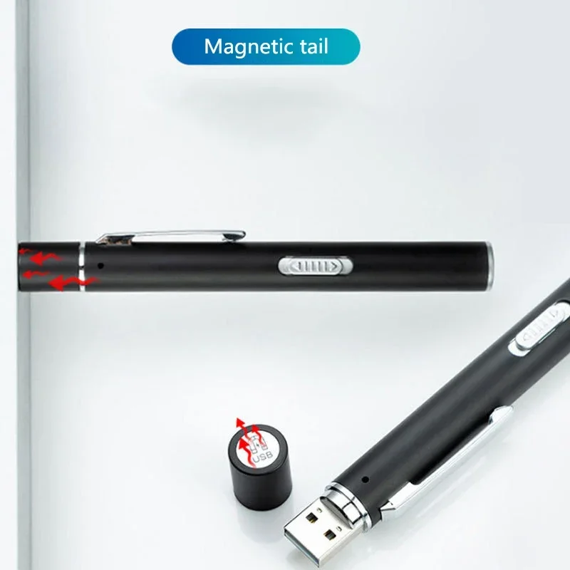 LED Flashlight Pen Light Medical Rechargeable Flashlight with Double Light Clip Pocket Stainless Steel for Medical Care