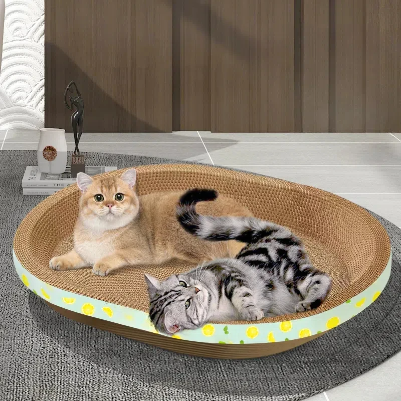 Cardboard Cat Scratchers Round Shape Scratching Bed Scratch Lounge for kitten play scratch