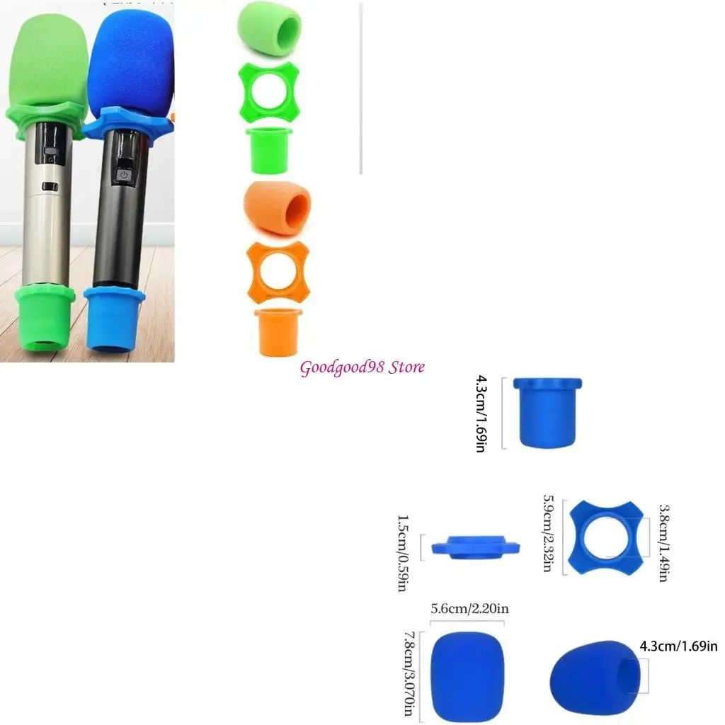 

3Pcs Microphones AntiSlip Foam Rings Sponges Cover for KTV Enthusiasts and Performers W8EC