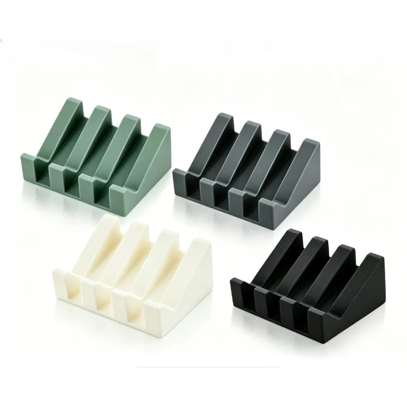 Self Draining Silicone Soap Dish Holder Waterfall Tray Waterfall Design Drains Fast to Keep Soap Dry Soap Saver