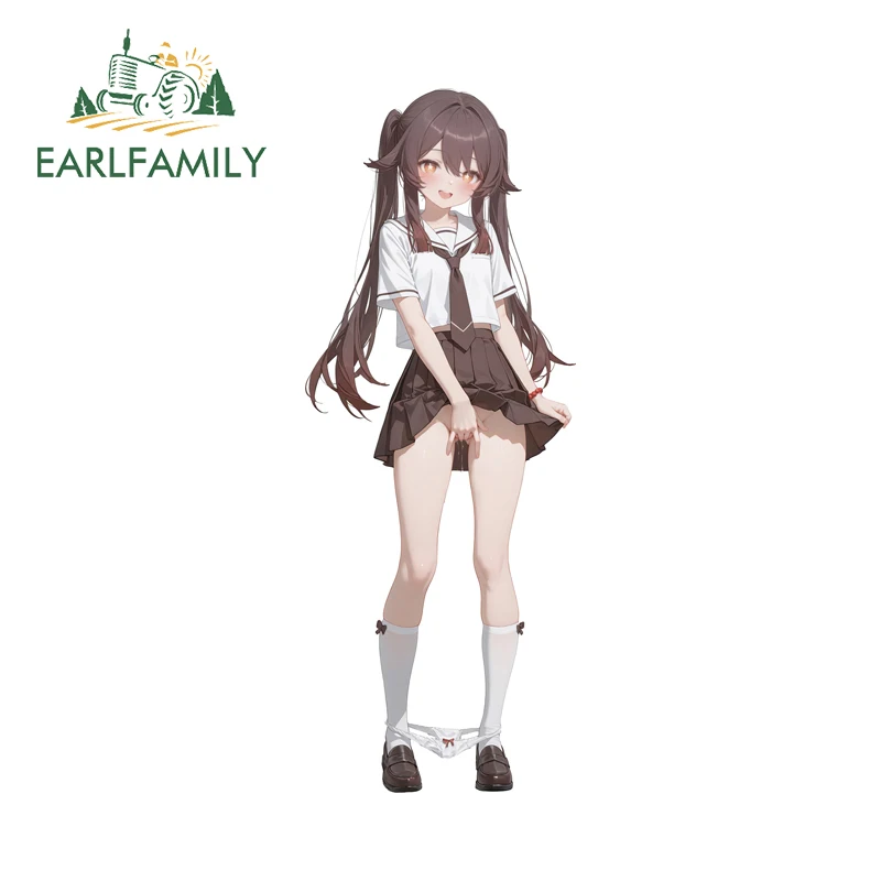 EARLFAMILY Hutao 그래피티 스티커 핫 애니메이션 테마 앞유리 범퍼 데칼 DIY 간단하고 실용적인 방수 트롤리 액세서리