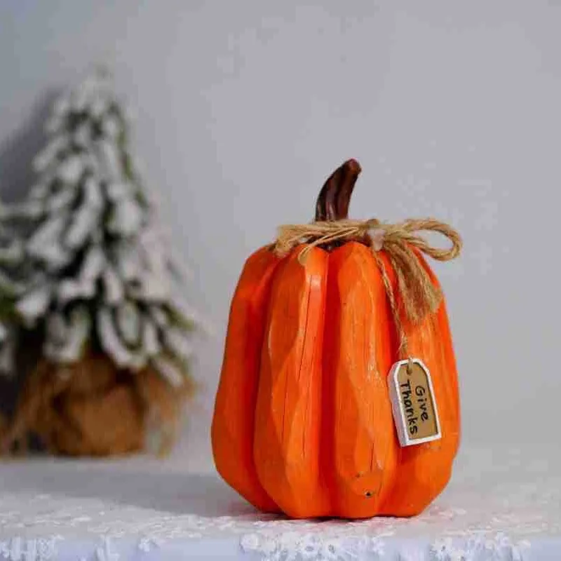 garden decorative resin large pumpkin grass ornament