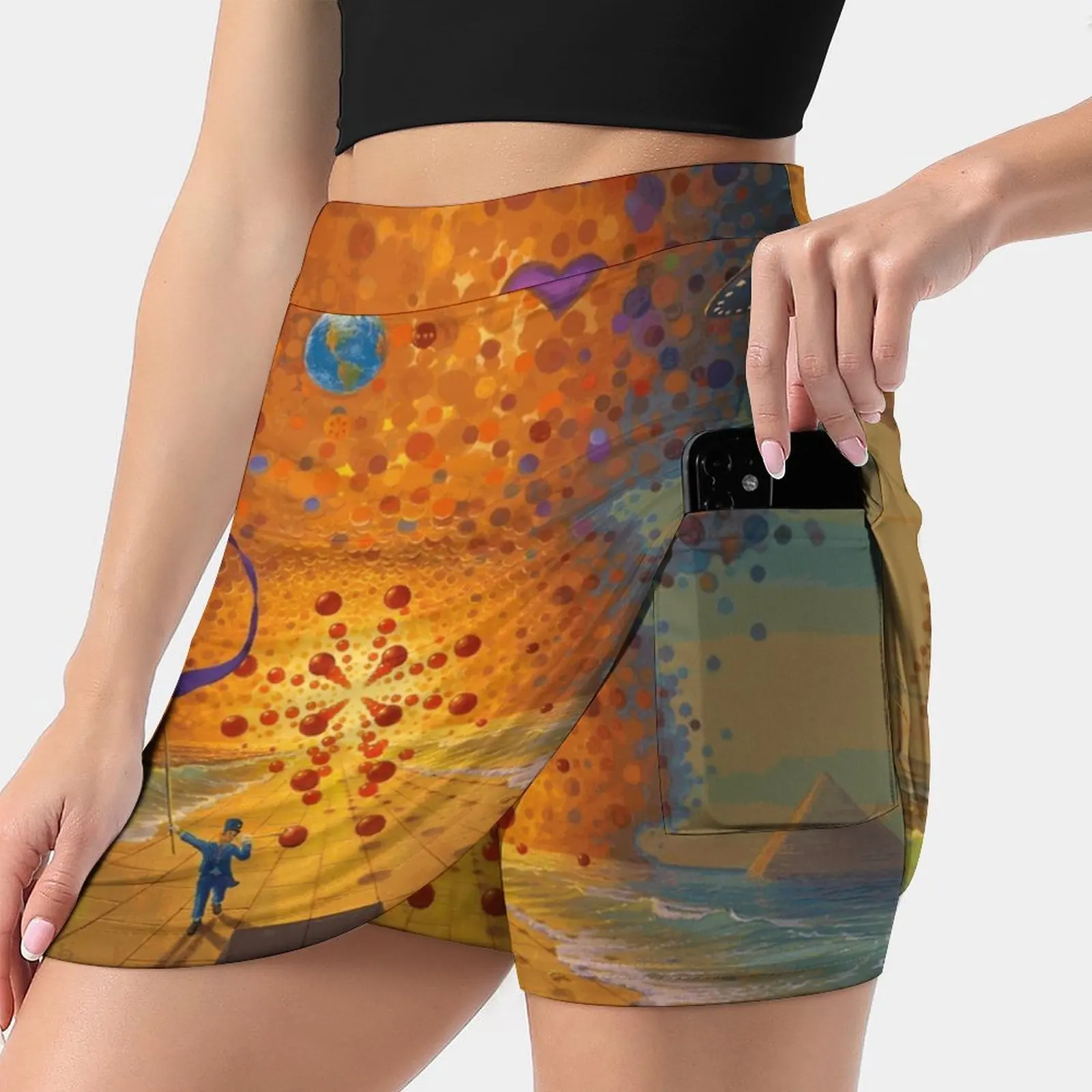 The Grand Parade Women's skirt Y2K Summer Clothes 2022 Kpop Style Trouser Skirt With Pocket Surrealism Fantasy Art