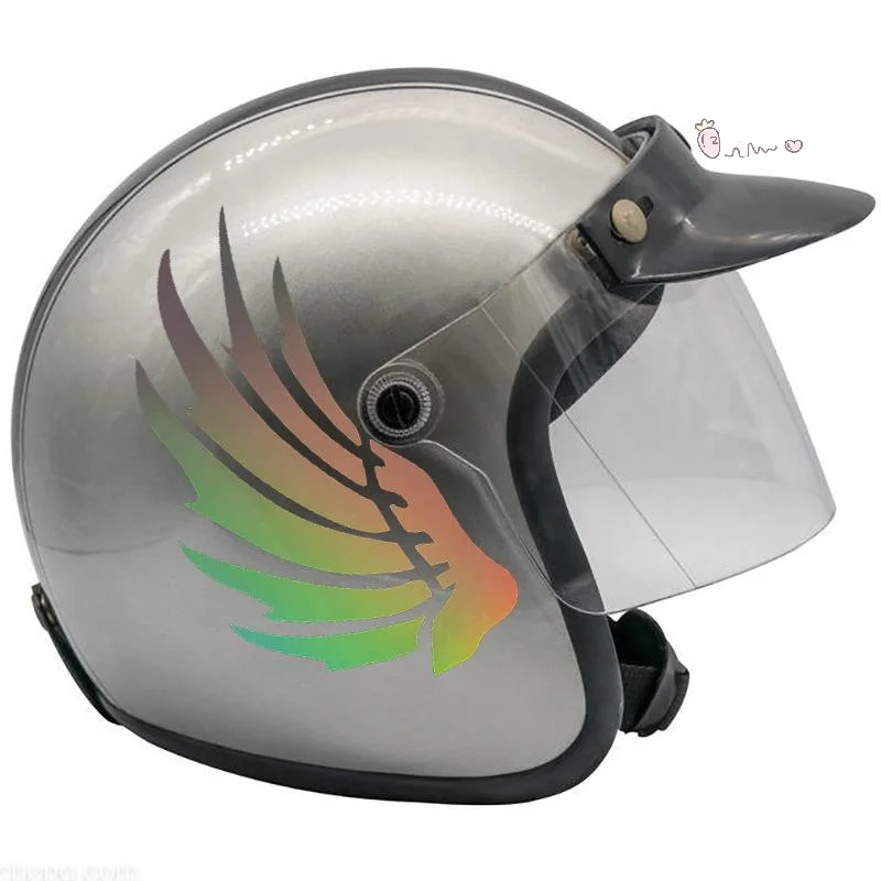 

[X6O] 2 Pairs DIY Motorbike Helmet Fuel Tank Scooter Modification Vinyl Decals Reflective Wings Motorcycle Waterproof Stickers