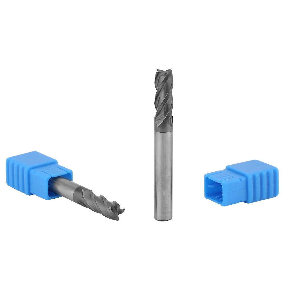 5Pcs CNC Milling Cutter Carbide End Mill 4 Flutes Milling Cutter Tool Kit 6mm Diameter x 50mm Length