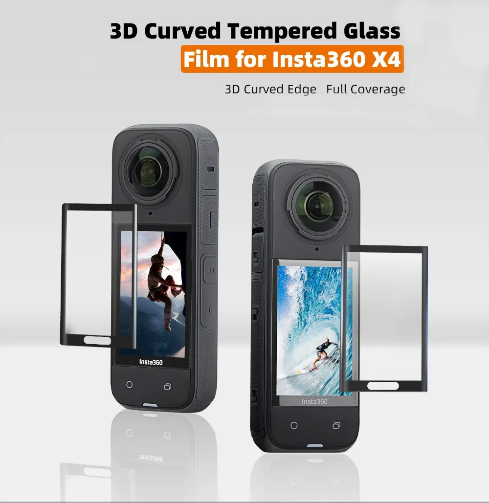 Screen Protector Full Coverage Tempered Glass Film 9H Film Set Protective Accessories Protector For Insta360 X4 Action Camera