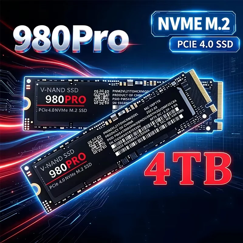 980 Pro M2 2280 NVMe High Speed SSD Hard Disk 1/2/4TB Option, High Read Write Speed Solid State Drive Perfect for PS5 Gaming Mac