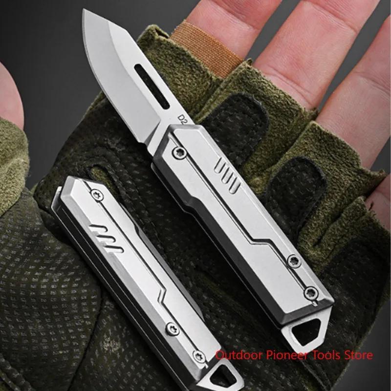 

New High Hardness D2 Steel Folding Knife, Outdoor EDC Camping Self Defense Tool Knife Portable, Keychain Pocket Knife