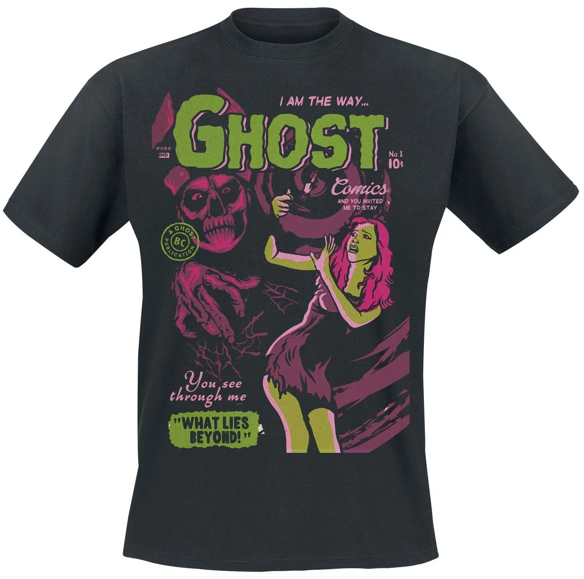Ghost Vintage Horror Comic Print Baumwoll-T-Shirt für Männer und Frauen, Band, Unisex, lässiges T-Shirt – Detail 3