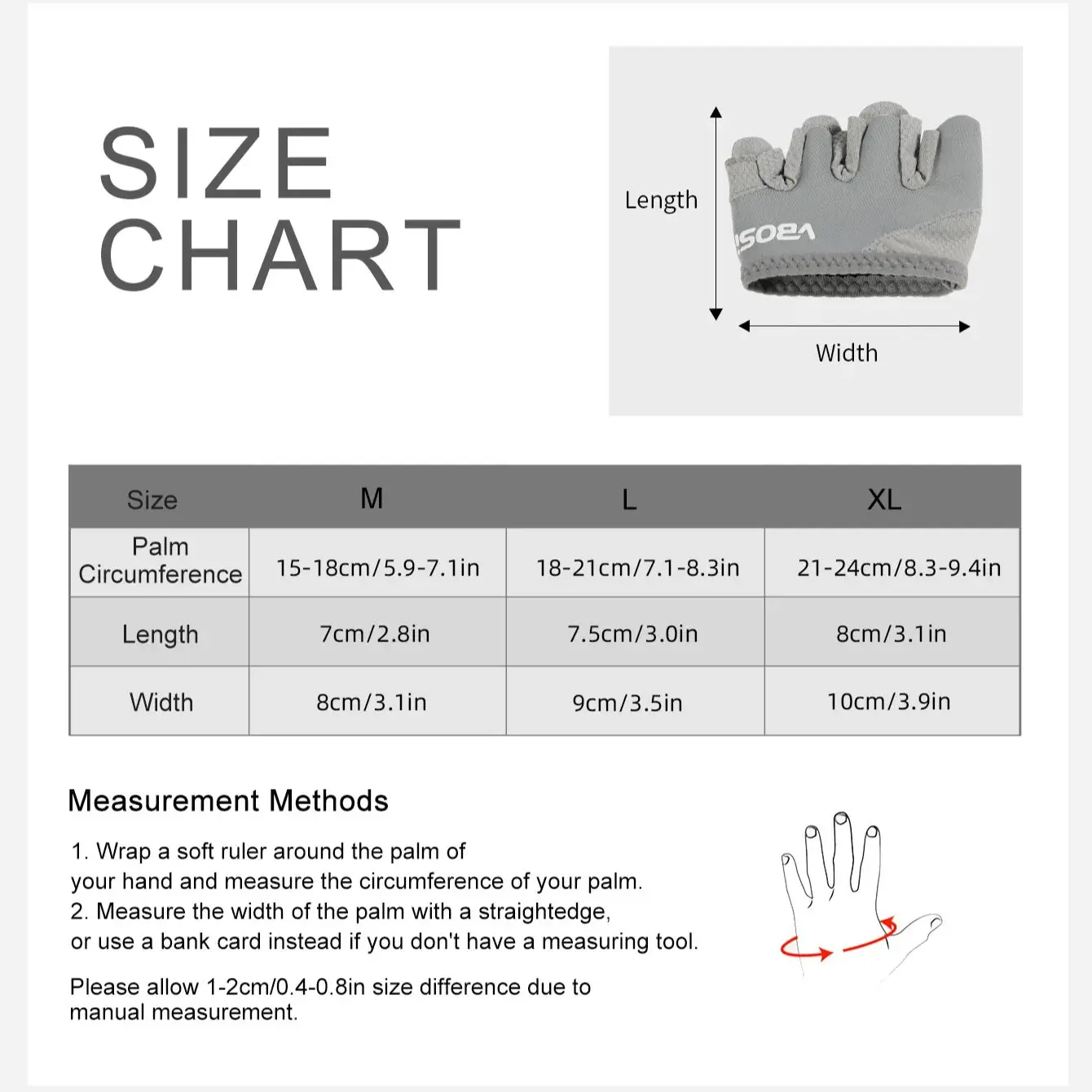 زوج واحد من قفازات VBOSI للتمرين خفيفة الوزن بأربعة أصابع للجنسين - قبضة مضادة للانزلاق للياقة البدنية ورفع الأثقال والتدريب للرجال والنساء