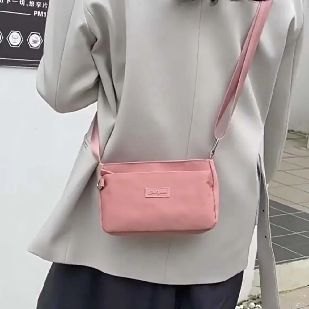 

Adjustable Strap Nylon Square Bag Soft Japanese Style Large Capacity Shoulder Bag Texture Anti-splash Water Casual Women Pouch