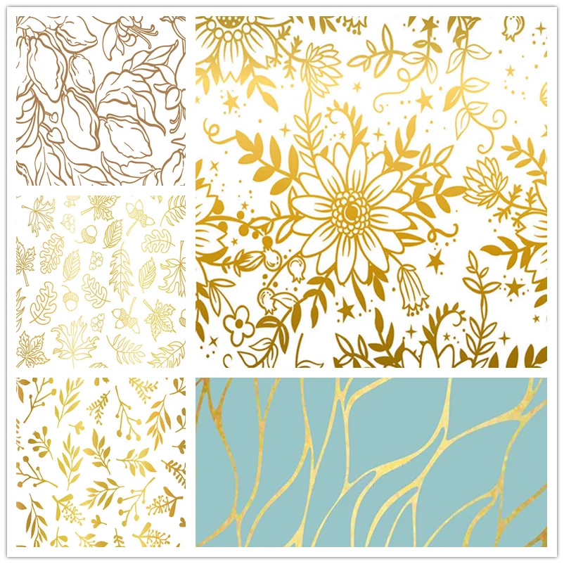 11*16cm 2022 New Background Hot Foil Plant Flower Pattern for Scrapbooking Paper Embossing Frames Card Craft Metal Cutting Dies