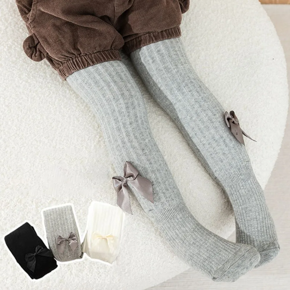 

Warm Velvet Bow Cashmere Tights Cotton Toddler Stocking Warm Tights Thickened Bowknot Pantyhose Winter