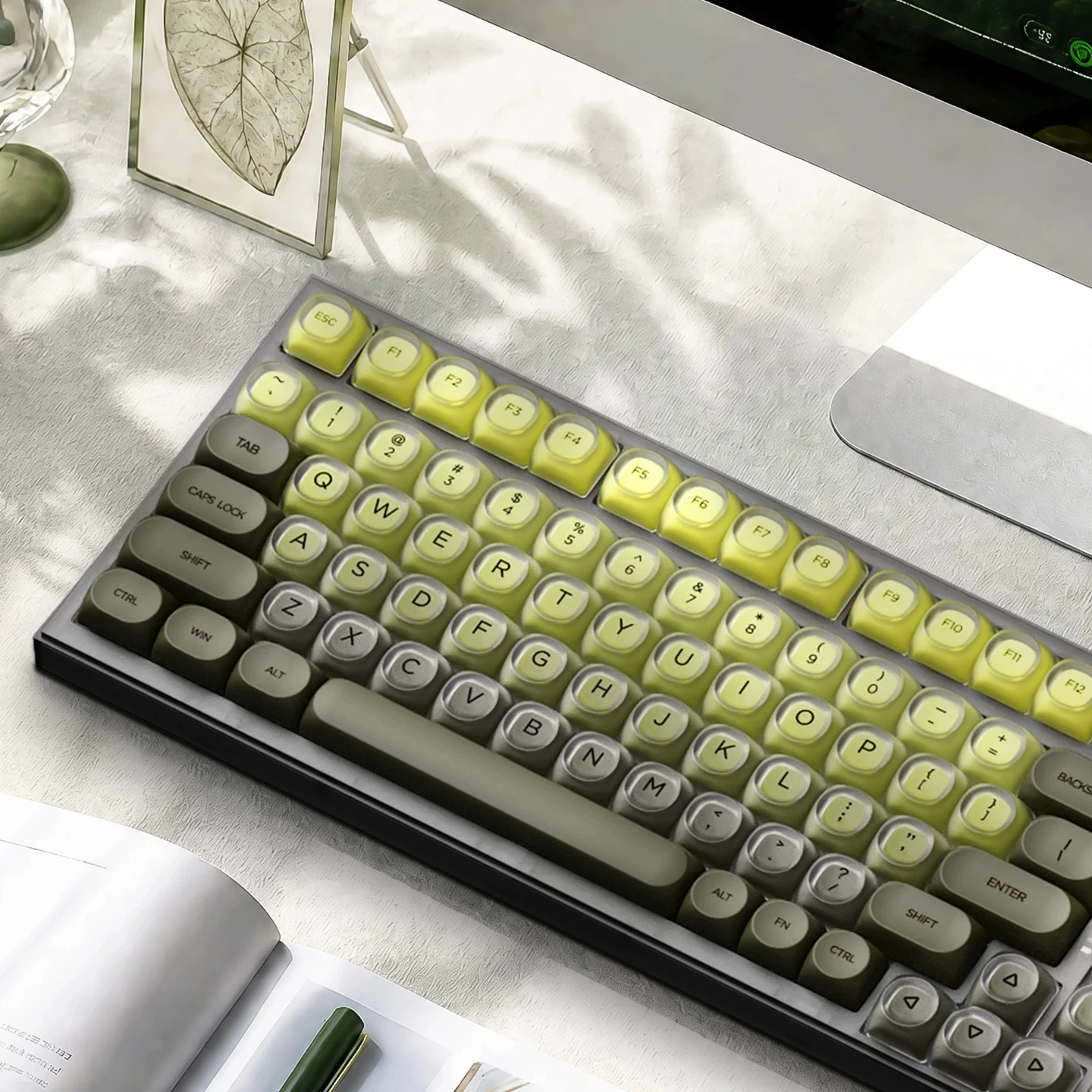 RECCAZR Liquid Foundation Theme Keycaps Set PC Matte Cross Switch Opaque Custom Original Handmade Keycap for Mechanical Keyboard