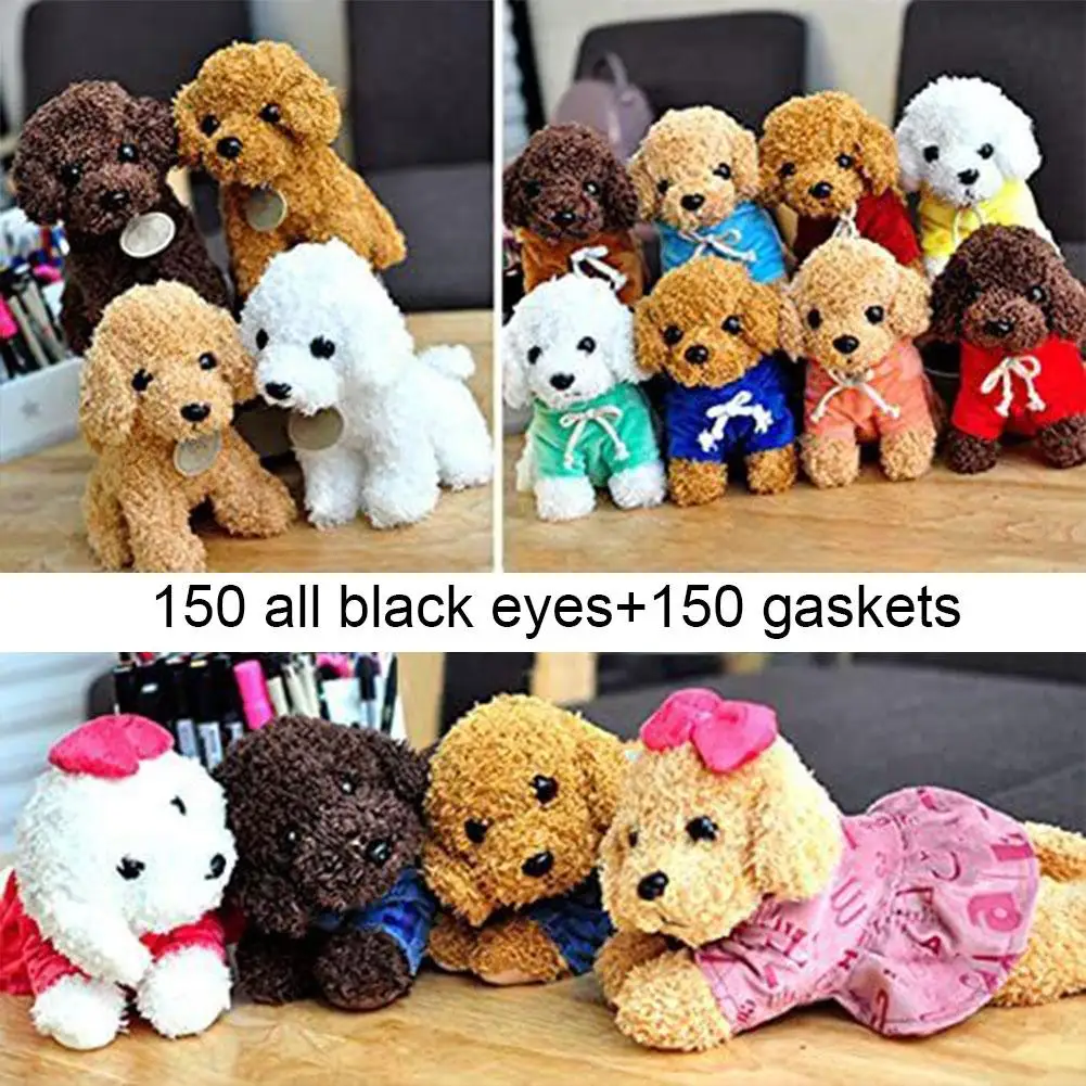 6-12mm Eyeball Doll Accessories Black Plastic Plush Safety Eyes For Plush Toy Crochet Teddy Bear Doll Animal Puppet Crafts 150pc