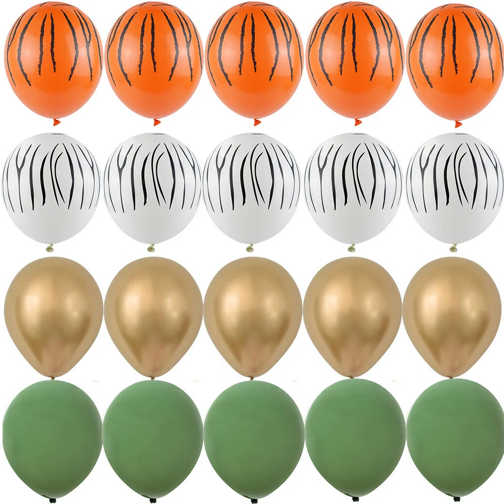 20 Stück 12 Zoll Tiger/Leopard/Giraffe Muster Ballon Set für Kinder Wildtier Dschungel Safari Geburtstag Party Dekoration Lieferungen – Detail 6
