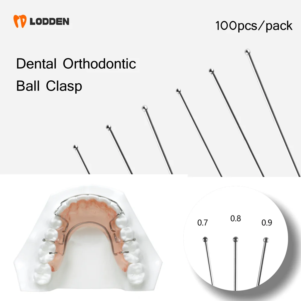 

100pcs/pack Dental Orthodontic Ball Clasp Stainless Steel Hold Position Ball Clasps 0.7/0.8/0.9mm Retainer Tooth Wire Cla