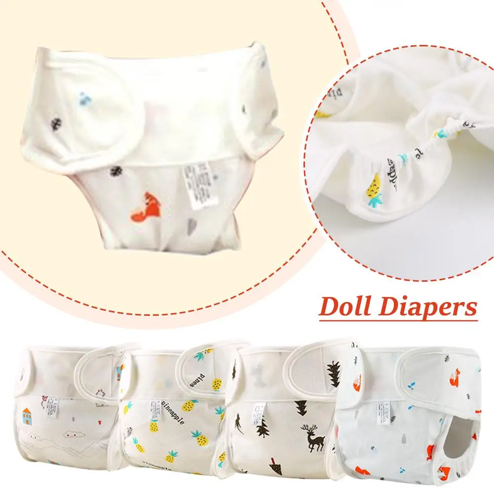 Doll Reusable Diapers Infant Nappies Kid Training Pant Cloth Washable Breathable Nappy Changing For 17-22inch Doll H7L1