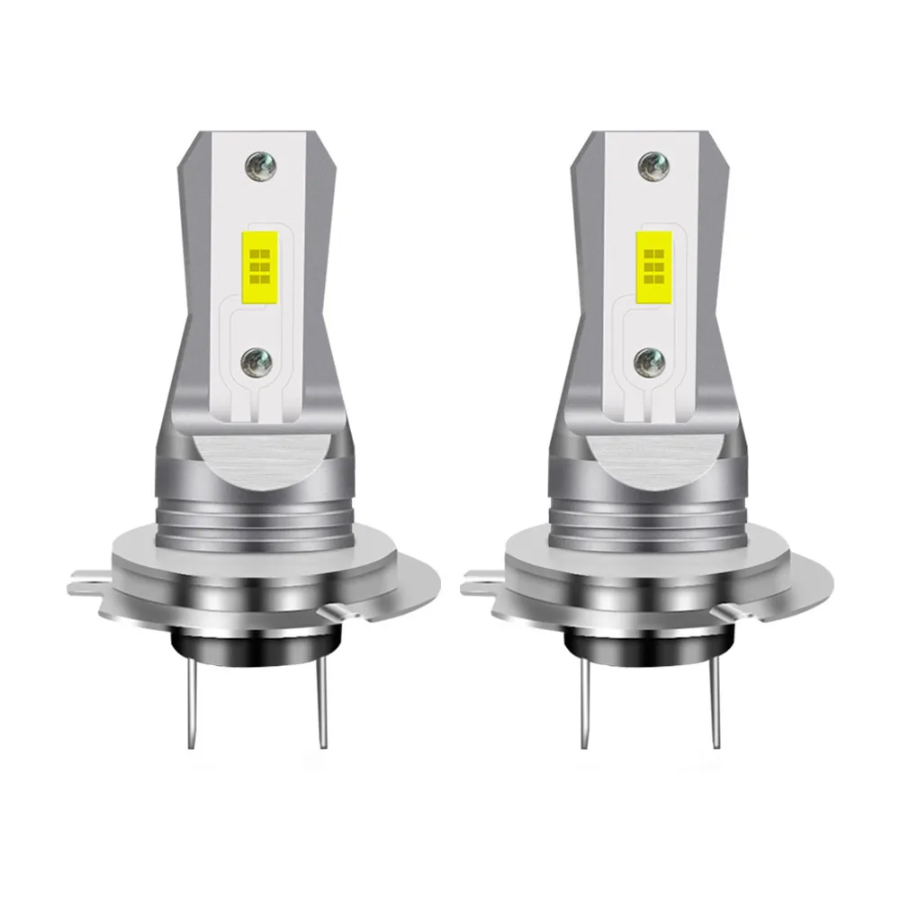 2x Fanless H7 LED Bulb 1:1 Mini Size Head Lamp Wireless 18000LM CSP LED Chips H7 Car LED Headlight Bulb 6000K White 12V