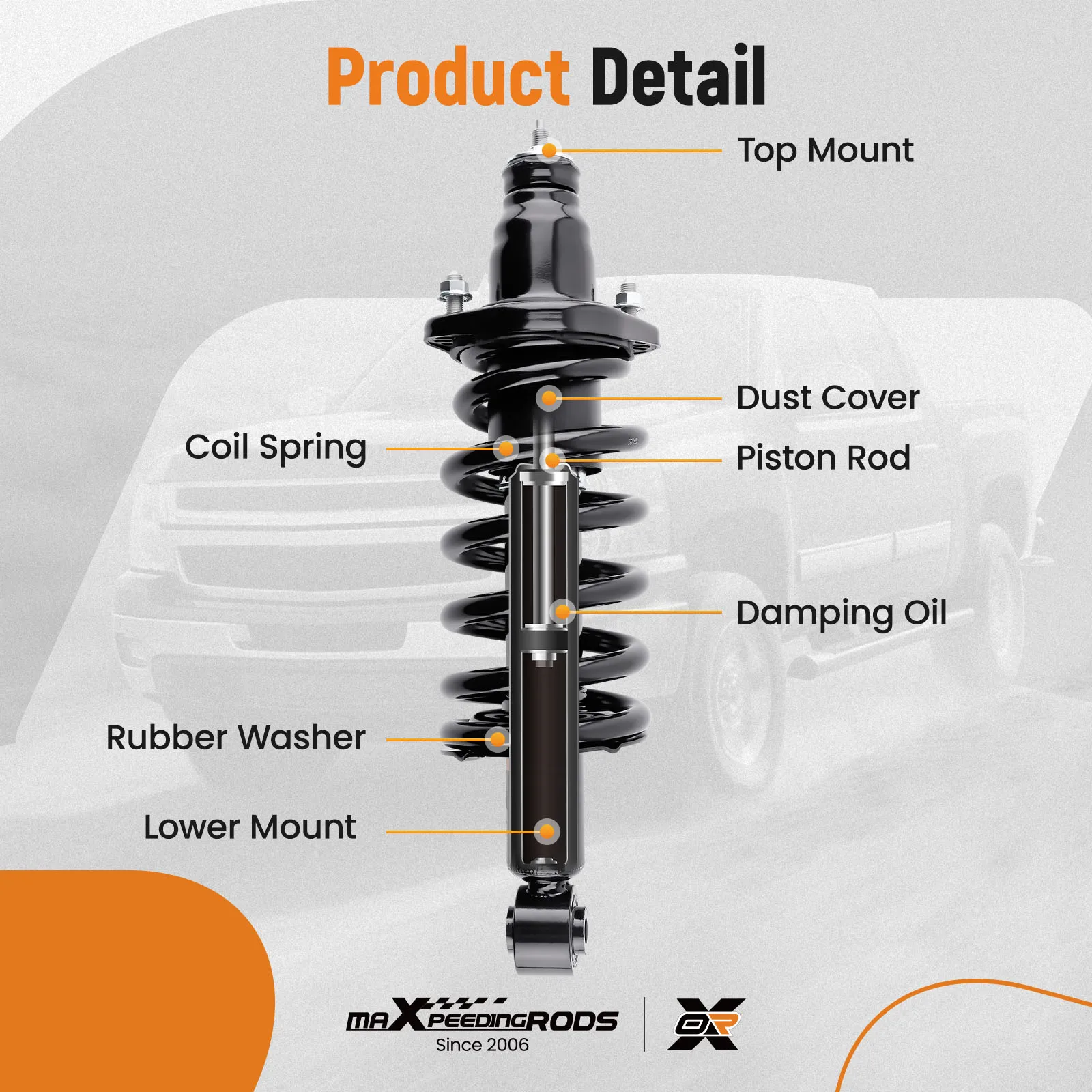 2x Rear Shock Strut w/Coil Spring Assembly For 2002 2003-2006 Honda CR-V 171380L