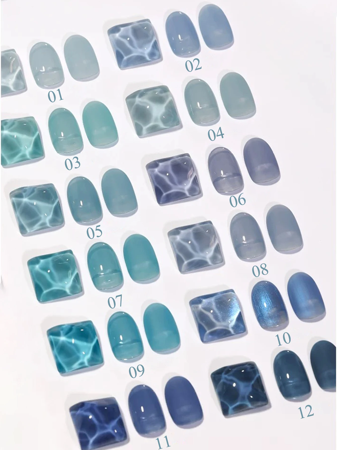 1-24pcs WS Green Blue Gel Nail Polish 2025 New Internet Celebrity Popular Ice Transparent Blue Nail Salon Nail Art Nail Supplies