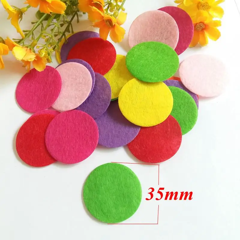 Mix color 50pcs/lot 35,40,45,50mm Non-woven fabric Padded Felt round shape craft DIY Appliques Clothing decoration fabric flower