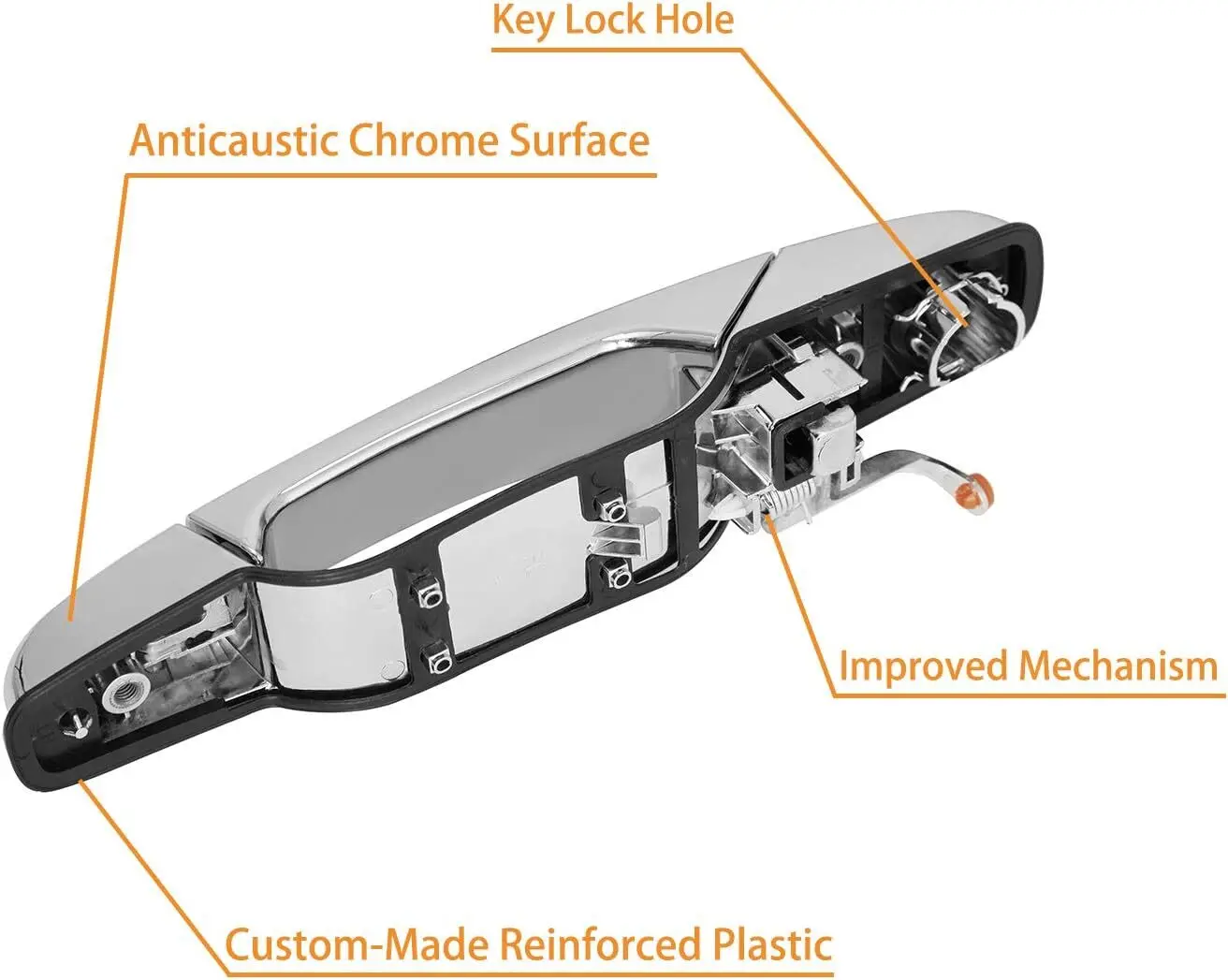 4X Chrome Exterior Door Handle Set For Chevy Tahoe GMC Yukon Sierra Denali 07-13