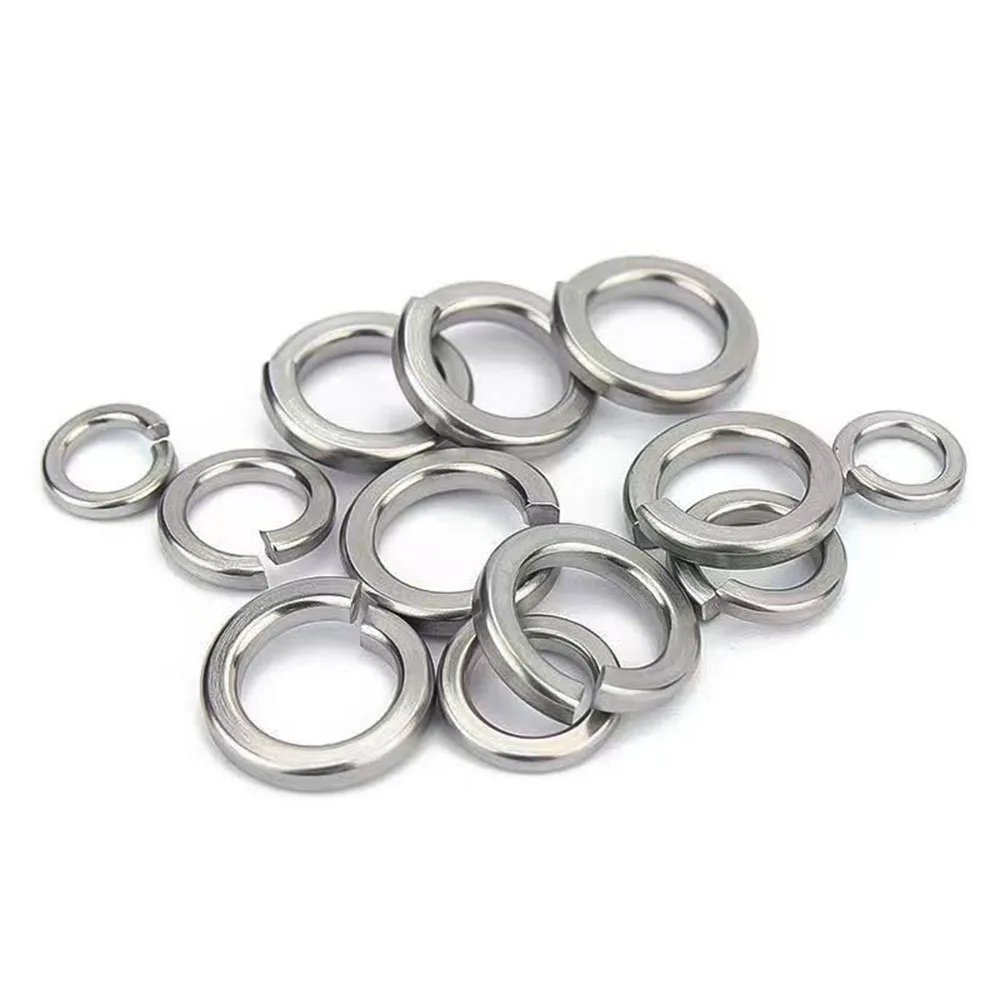 Split Lock Washer M3-M16 304 Stainless Steel Spring Lock Washer High Quality Elastic Gasket Fit for Screws Bolts Nuts Stability