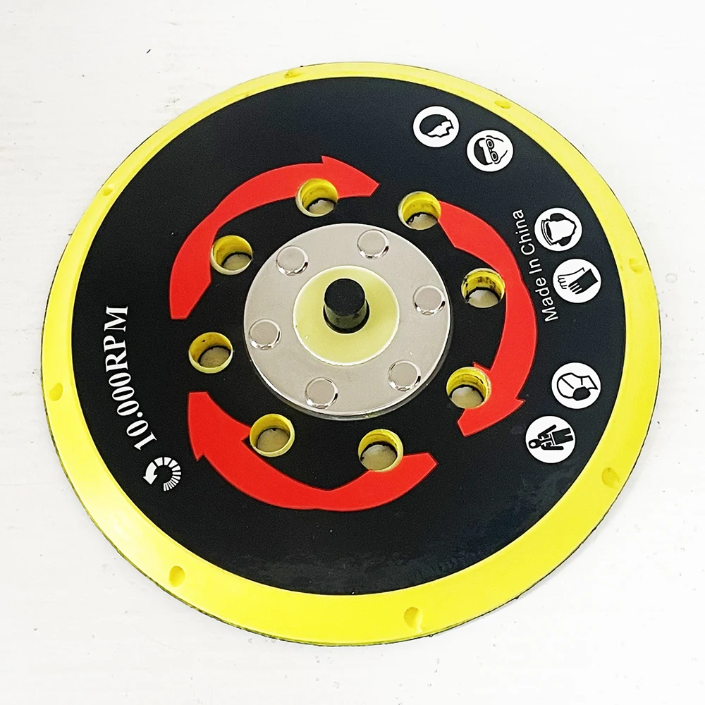 1Pc 6 Inch 150mm M8 Sand Pad Plate Polishing Sanding Disc Pneumatic Self-adhesive Suction Cup Pad Sticky Disk Abrasive Tools