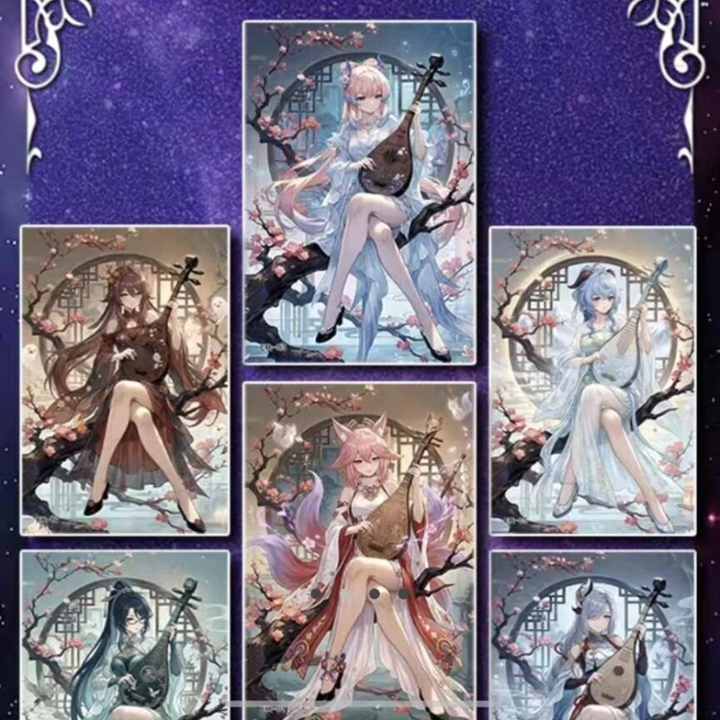 Meicard Genshin Impact Starry Dream Series Art Board Raiden Shogun Furina High Weight UV Holographic Finish Collectible Card