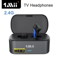1Mii E3 Wireless Earbuds for TV Listening,TV Headphones Wireless for Seniors with Transmitter Base,2.4G Low Latency,Plug＆Play