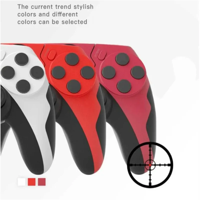 GAMINJA P48 Gamepad Nirkabel dengan Pengontrol Gim Giroskop Enam Sumbu untuk Konsol PS4 PS3 Windows 7 8 10 Joystick PC Getaran Ganda