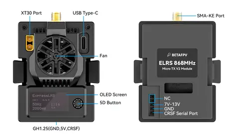 BETAFPV ELRS Micro V2 1W sändarmodul Micro sändarmodul ELRS 2.4G 915MHz 868MHz 8 best sales elrs-modulen - №1