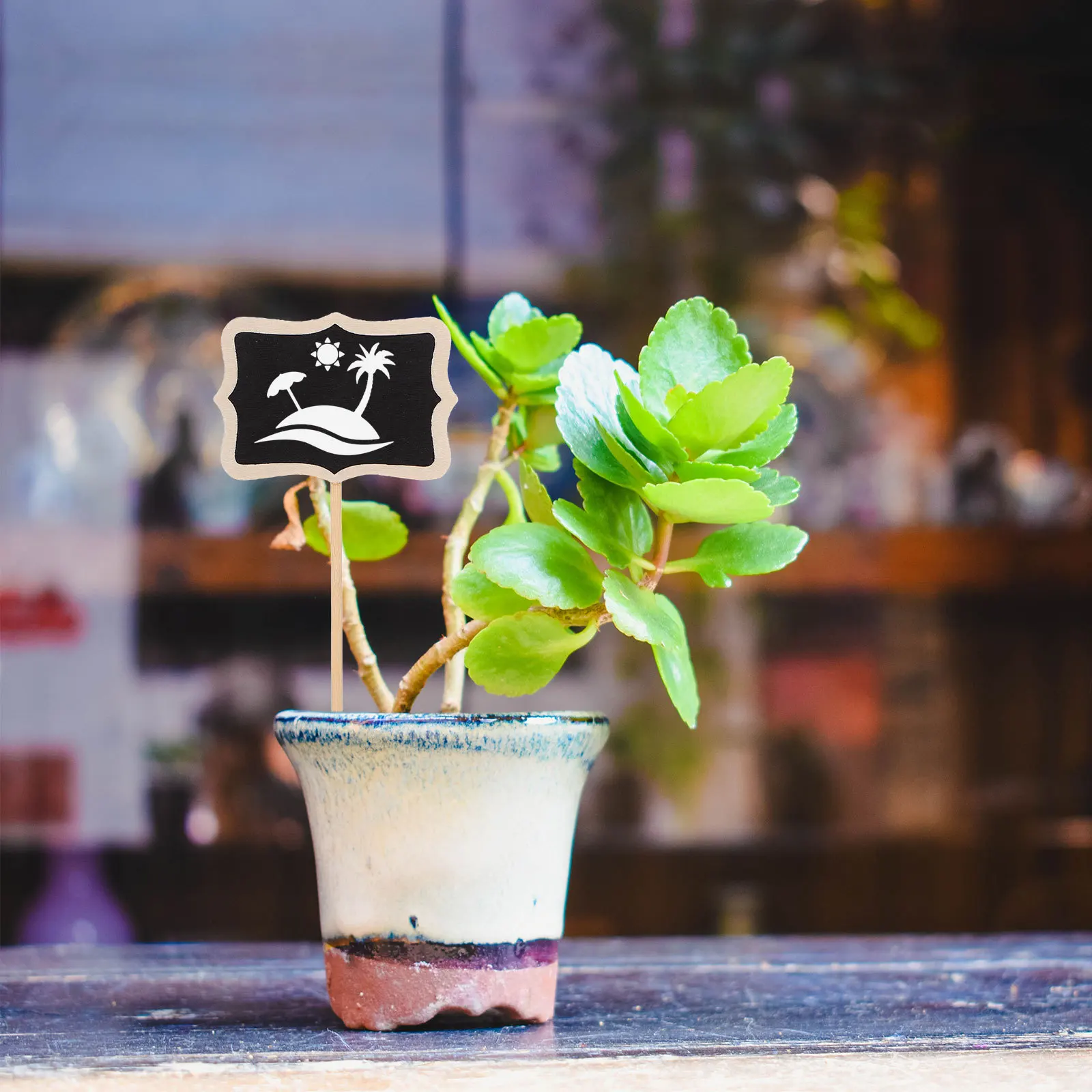 

20pcs Mini Blackboards Garden Markers Wooden Chalkboard Picks For Plant Tags Vegetable Labels Diy Signage Flower Pot Topper