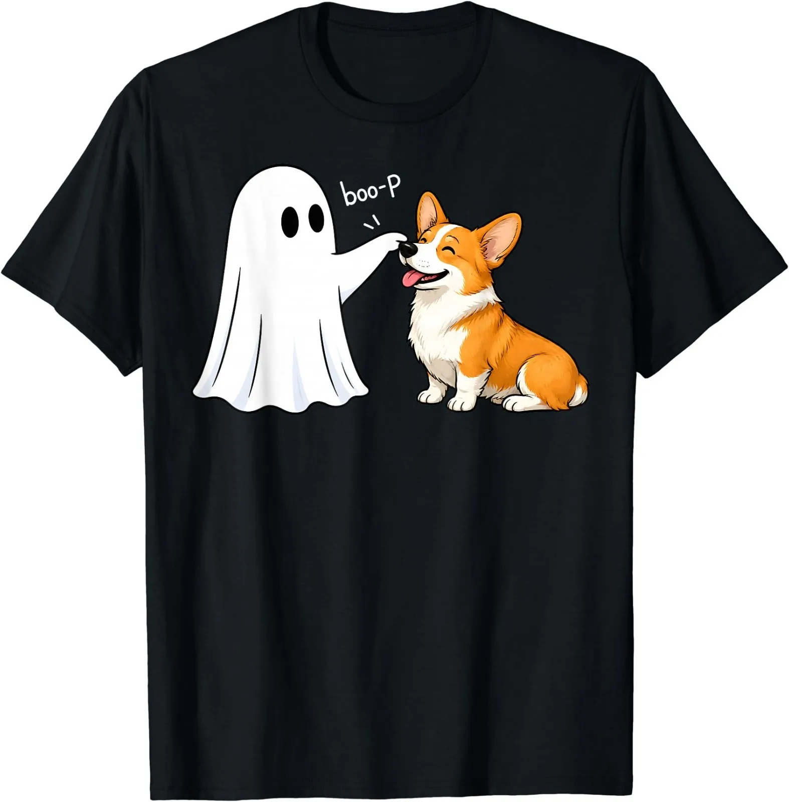 Pembroke Welsh Corgi Boo P Ghost Halloween Funny Dog Lover T-Shirt