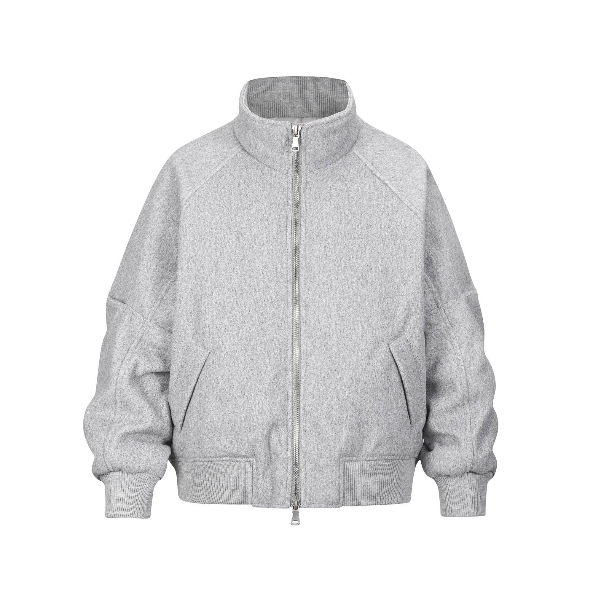 Yao Fashion Casual Stand-up Collar Woolen Cotton-padded Jacket Streetwear Loose Vintage Solid Color Cleanfit Sweater For Men