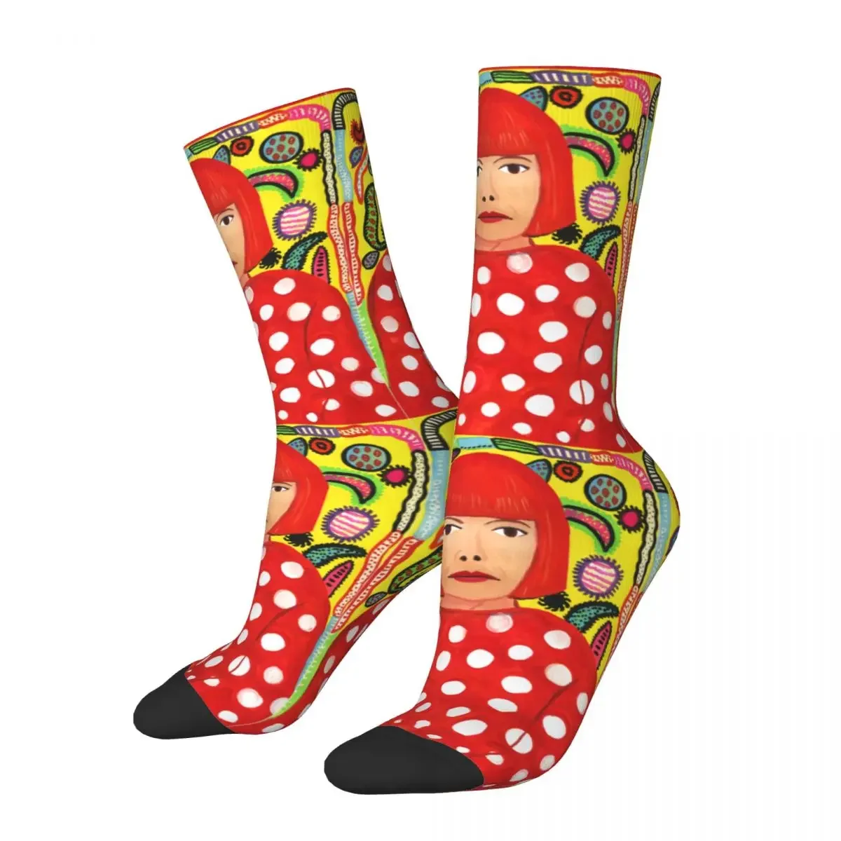 

Cozy Female Male Socks Yayoi Kusama Artist Accessories Super Soft Japanese Harajuku Graphic Sock Spring Autumn Winter