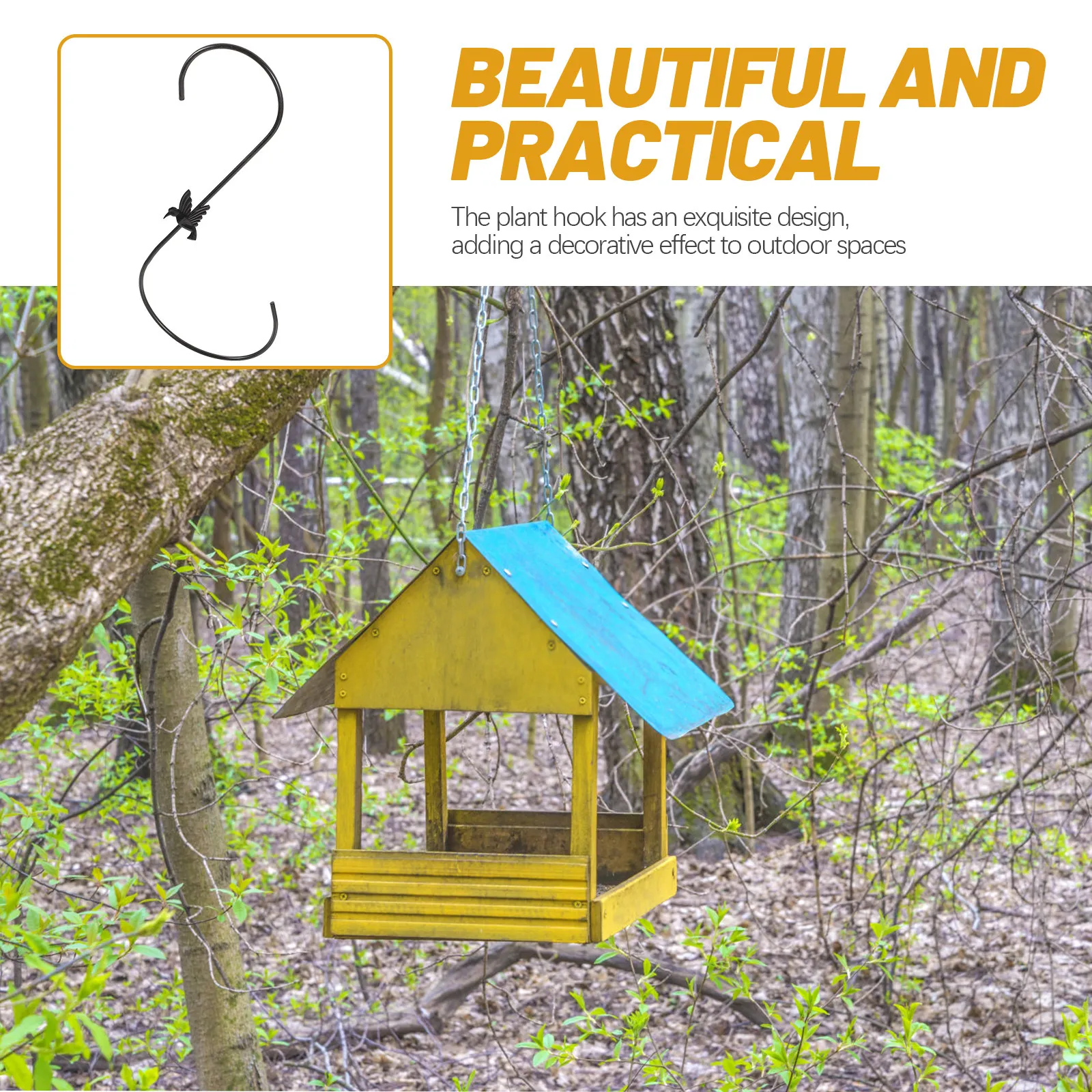 Plant Hook 30Cm Rust-Resistant Iron for Bird Feeder Hanging Plant Holder Outdoor Garden Hooks Hanging Basket Hooks view 4