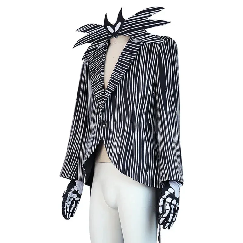 2026 Movie Nightmare Jack Cosplay Costume Christmas Horror Skelling Stripe Uniform Outfit Skeleton Halloween Carnival Party view 3