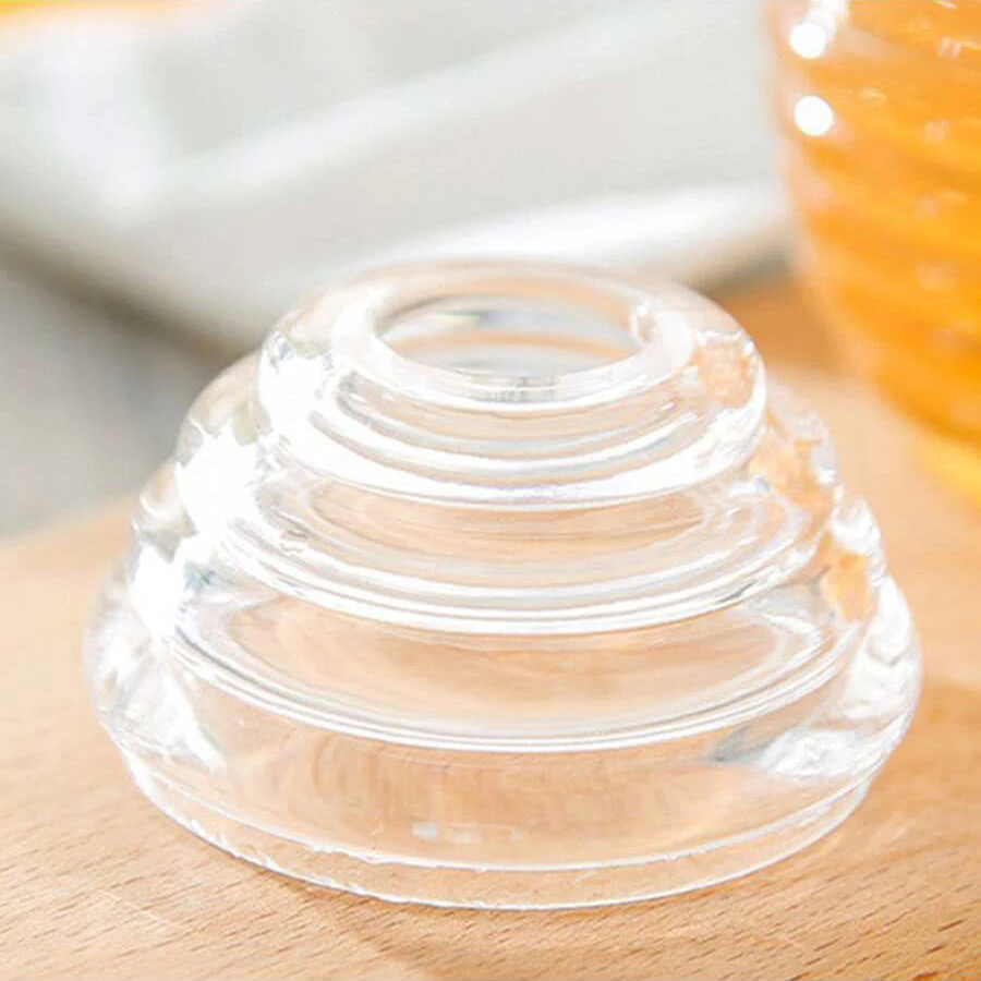 Creative Honeycomb Honey jar with stir stick Clear Storage jar Household sealed bottle with lid Food storage jar Kitchen tools