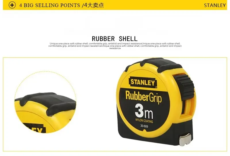 Stanley Metrisches Maßband mit Nylonbeschichtung, 3/5/8 Meter, flexibles Edelstahl-Messwerkzeug für präzise Markierungen in der Tischlerei – Detail 10