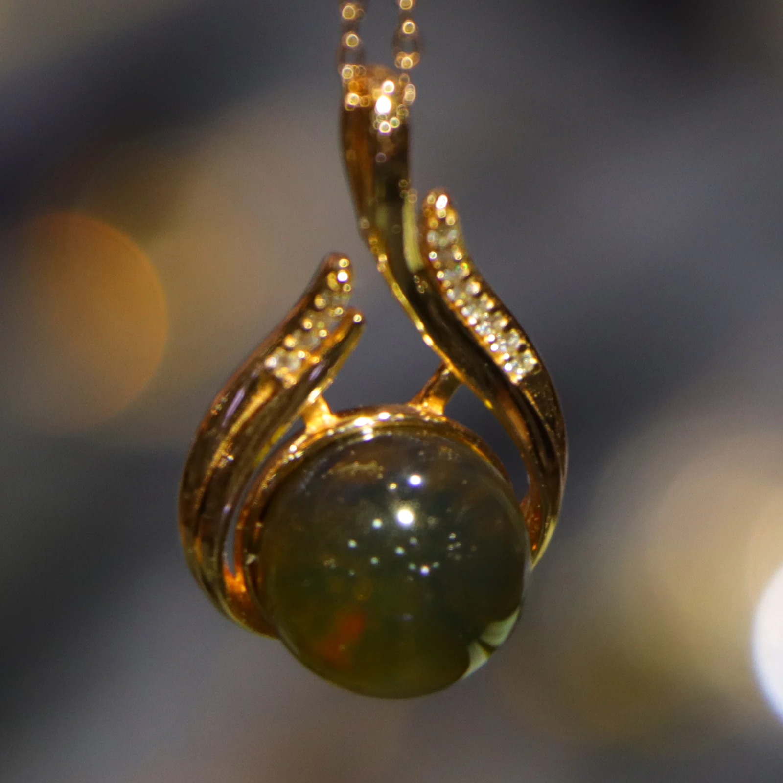 

Natural Mexican Blue Amber Pendant with Sterling Silver Setting 10mm Amber Bead and Matching Sterling Silver Necklace